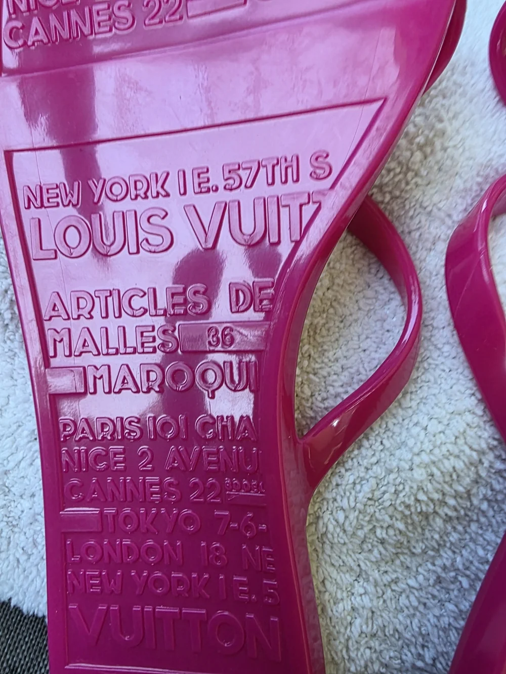 Louis Vuitton Women's Pink Jelly Sandals Size 36